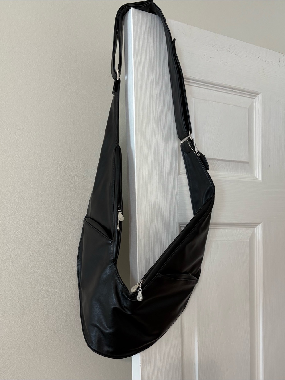Classic Black Crossbody Sling Bag - Women